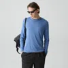 Theory Essential Long-sleeve Tee In Anemone Modal Jersey In Blue