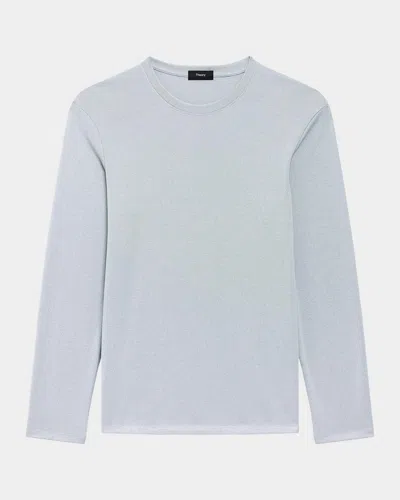Theory Essential Long-sleeved Crewneck T-shirt In Blue