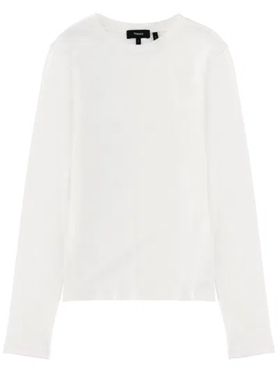 Theory Essential Pima Cotton Sweater For Women In White