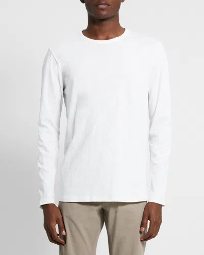 Theory Essential Shirt Men Xl White Cotton Long-sleeve Crew Neck Pullover Erk312