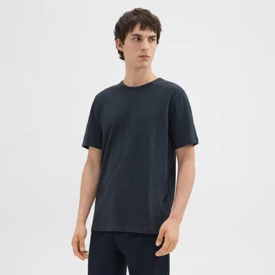 Theory Essential Tee In Cosmos Slub Cotton In Eclipse