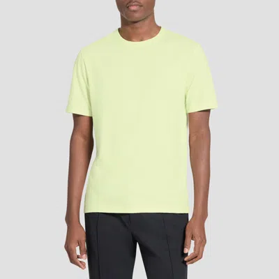 Theory Essential Tee In Cosmos Slub Cotton In Yellow