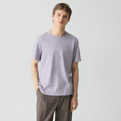 Theory Essential Tee In Cosmos Slub Cotton In Purple