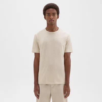 Theory Essential Tee In Cosmos Slub Cotton In Sand