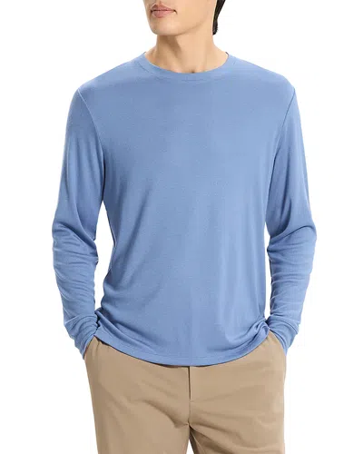 Theory Essential Tee Long Sleeve In Anemone Milano In Blue