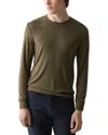 Theory Essential Tee Long Sleeve In Anemone Milano In Green