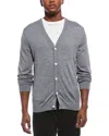 Theory Essential Wool Cardigan In Gray
