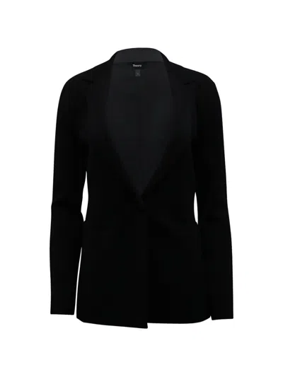 Pre-owned Theory Etienette Peak-lapel Blazer In Black