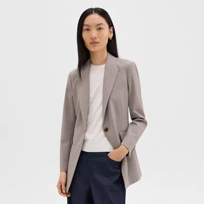 Theory Etiennette Blazer In Good Wool In Cinder Melange