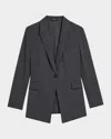 Theory Etiennette Wool Blazer In Gray