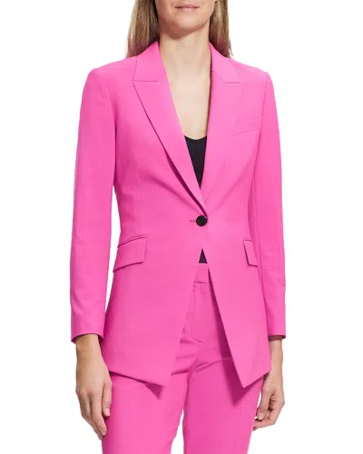 Theory Etiennette Wool-blend Blazer In Pink