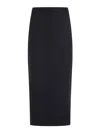 Theory Dark Navy Blue Wool Midi Skirt In Blue
