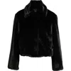 Theory Faux Fur Coat In Black