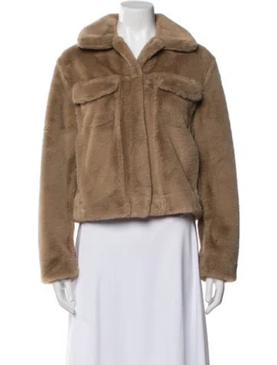 Pre-owned Theory Faux Fur Faux Fur Coat In Neutral
