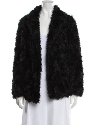 Pre-owned Theory Faux Fur Faux Fur Jacket In Black