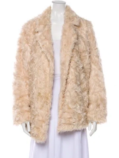 Pre-owned Theory Faux Fur Faux Fur Jacket In Neutral