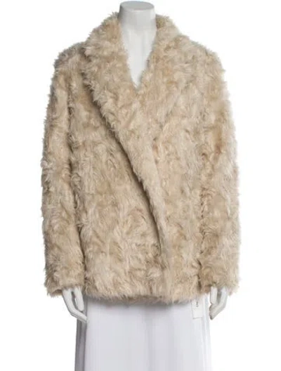 Pre-owned Theory Faux Fur Faux Fur Jacket In Neutral