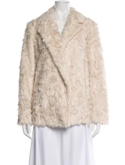 Pre-owned Theory Faux Fur Faux Fur Jacket In Neutral