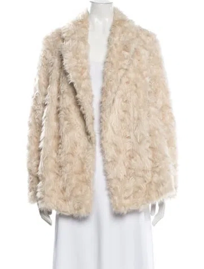 Pre-owned Theory Faux Fur Faux Fur Jacket In Neutral