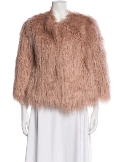 Pre-owned Theory Faux Fur Faux Fur Jacket In Pink