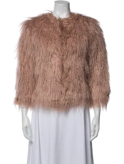 Pre-owned Theory Faux Fur Faux Fur Jacket In Pink
