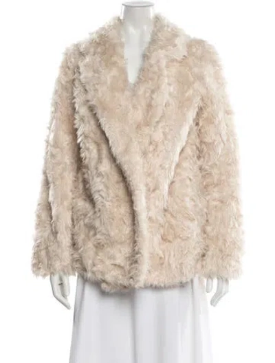 Pre-owned Theory Faux Fur Faux Fur Jacket W/ Tags In Neutral