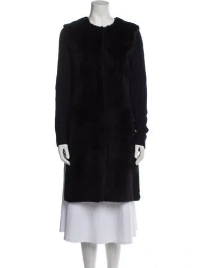 Pre-owned Theory Faux Fur Jacket In Black