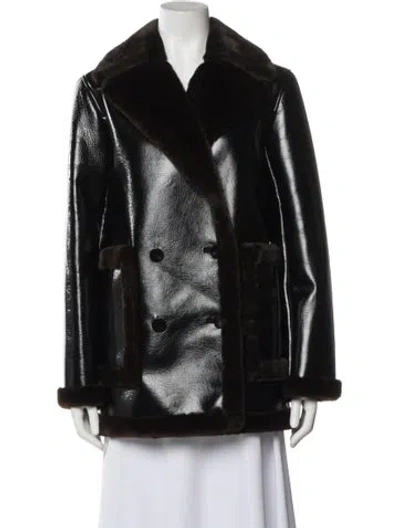 Pre-owned Theory Faux Fur Jacket In Black