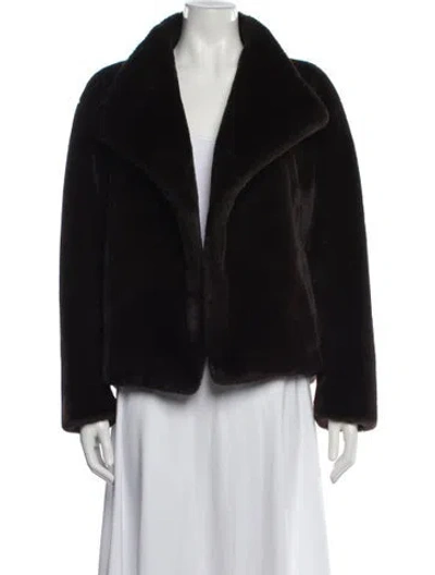 Pre-owned Theory Faux Fur Jacket In Black