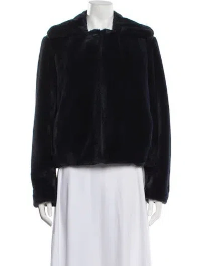 Pre-owned Theory Faux Fur Jacket In Black