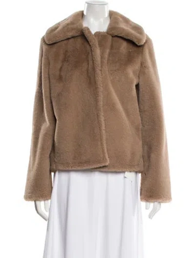 Pre-owned Theory Faux Fur Jacket In Brown