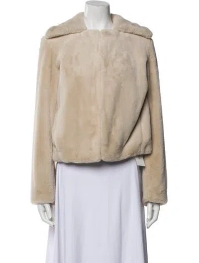 Pre-owned Theory Faux Fur Jacket In Neutral