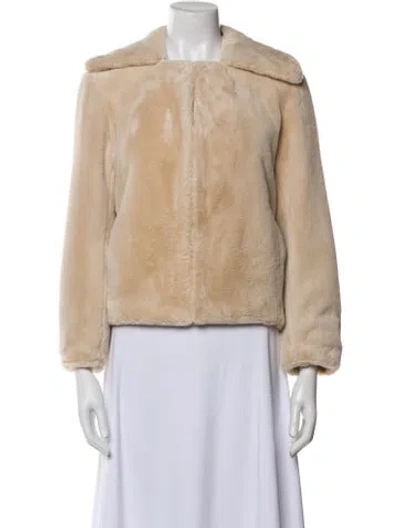 Pre-owned Theory Faux Fur Jacket In Neutral