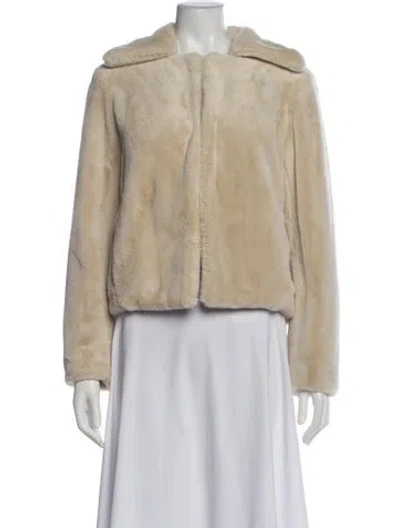 Pre-owned Theory Faux Fur Jacket In Neutral