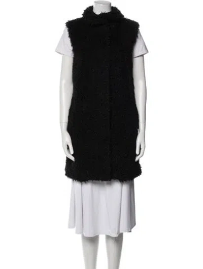 Pre-owned Theory Faux Fur Vest In Black