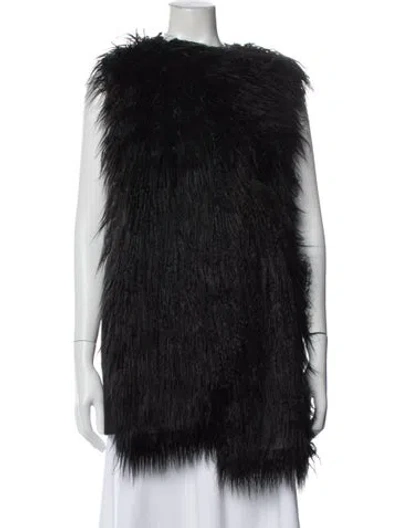 Pre-owned Theory Faux Fur Vest In Black