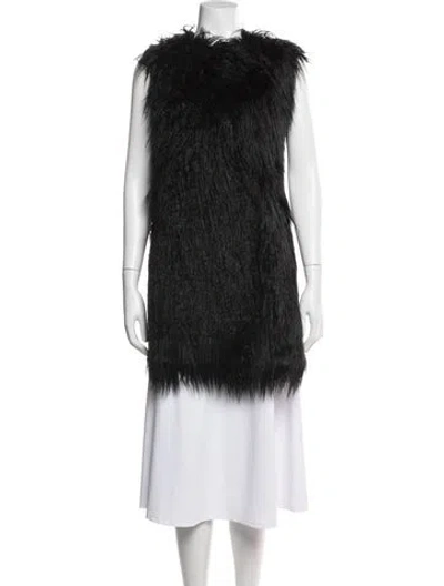 Pre-owned Theory Faux Fur Vest In Black