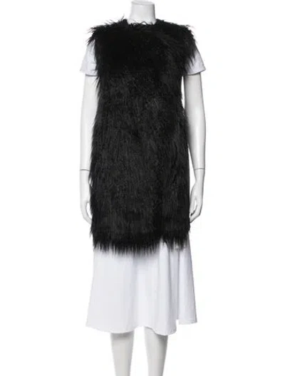 Pre-owned Theory Faux Fur Vest In Black