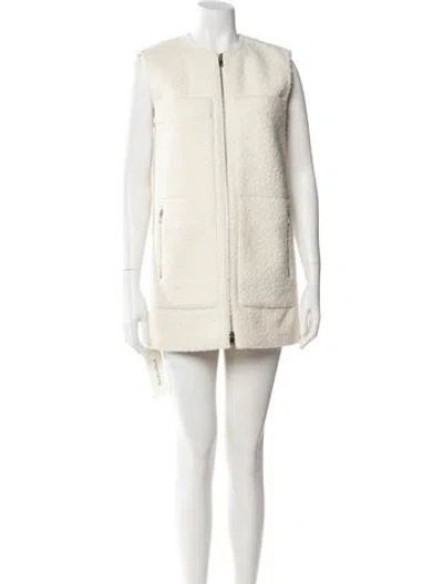 Pre-owned Theory Faux Fur Vest In Neutral