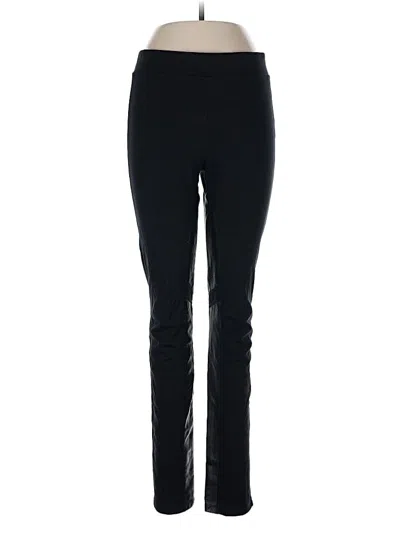Pre-owned Theory Faux Leather Pants In Black