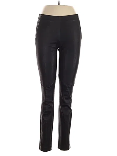 Pre-owned Theory Faux Leather Pants In Black