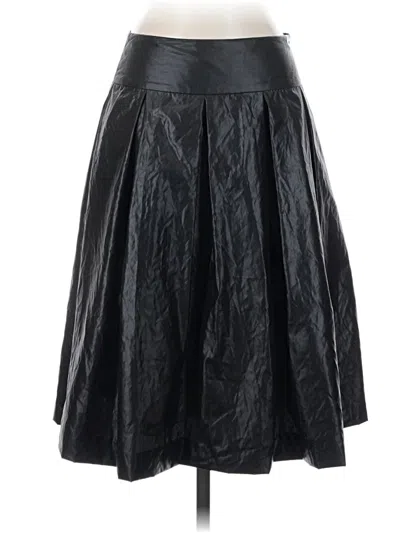 Pre-owned Theory Faux Leather Skirt In Black
