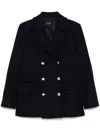 Theory Baltic Blue Recycled Wool Peacoat In Blue