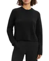 Theory Cropped Crewneck Jumper In Black