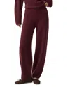 Theory Felted Wide Leg Pants In Wool Cashmere In Burgundy