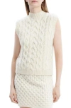 Theory Sweater Vest In Rounded Cotton In Ivory