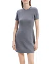 Theory Crewneck Felted Wool-cashmere Mini Sweater Dress In Asml
