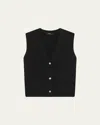 Theory Felted Wool-cashmere Button Vest In Black