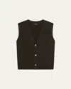 Theory Felted Wool-cashmere Button Vest In Mink