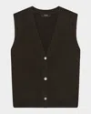 Theory Felted Wool-cashmere Button Vest In Mink